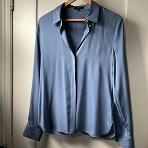 Theory Classic Fitted Shirt // Medium - Cornflower - Core St Silk